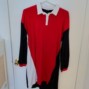 ADOS DESIGN Collared Long Sleeve Rugby Dress